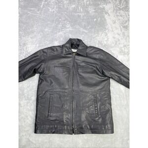 Amherst Collection Leather Jacket Mens Sz XLarge Black Genuine Leather